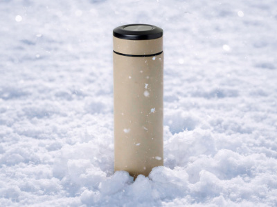 Термос Confident с покрытием soft-touch 420мл, бежевый