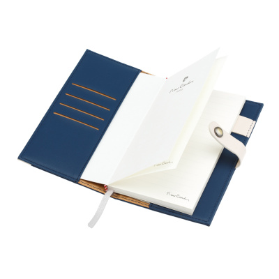 Записная книжка Pierre Cardin синяя, 10,5 х 18,5 см