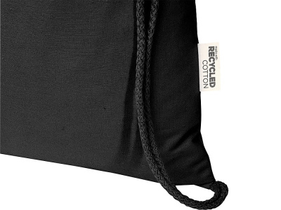 Oregon Blend сумка на шнурке из переработанного материала сертифицированного согласно GRS, плотностью 140 г/м², объемом 5 л - Черный