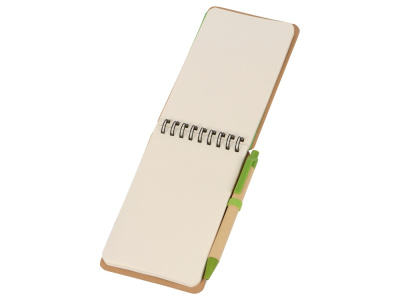 Набор канцелярский с блокнотом и ручкой Masai, 70 л. нелинованных, зеленое яблоко