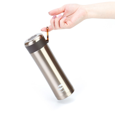 Термокружка Stinger, 0,42 л, сталь/пластик, золотой глянцевый, 7,5 х 6,9 х 22,2 см