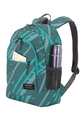 Рюкзак SWISSGEAR, голубой/серый, полиэстер 600D, 32х16х43 см, 22 л