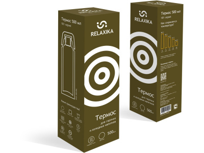 Термос Relaxika 101 (0,5 литра), хаки (без лого) , размер 500