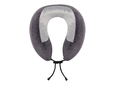 Подушка TORBER, дорожная, с эффектом памяти, тёмно-серая, полиэстер+спандекс