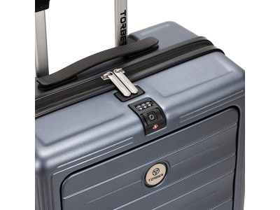Чемодан TORBER БАЙКАЛ, тёмно-серый металлик, поликарбонат, 37,5 x 20 х 54 см, 37 л , размер S