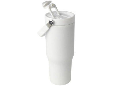 Термостакан Bronx/Бронкс объемом 900 мл из меди и переработанной нержавеющей стали, сертифицированной по стандарту RCS, с вакуумной изоляцией и крышкой с двойной функцией - Белый