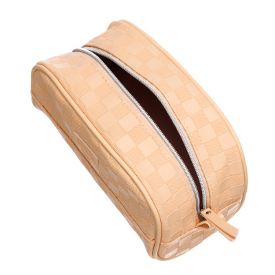 Косметичка Dewal Beauty серия "Шашки", цвет абрикос, 24х11х13 см