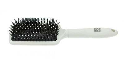 Щетка массажная Dewal Beauty серия "Прованс" с пластиковым штифтом, квадратная, кремовая, 13 рядов