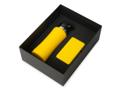 Подарочный набор с бутылкой для воды и повербанком С2, 10000 mAh, желтый , размер 10000 mAh