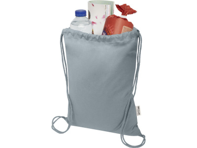 Oregon Blend сумка на шнурке из переработанного материала сертифицированного согласно GRS, плотностью 140 г/м², объемом 5 л - Серый