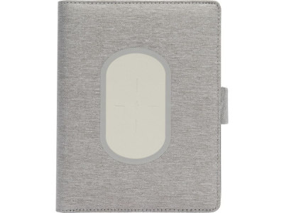 Органайзер с беспроводной зарядкой 5000 mAh Powernote, светло-серый (P)