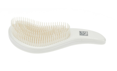 Щетка массажная DEWAL BEAUTY серия"Прованс", с пластиковым штифтом,большая с ручкой, кремовая