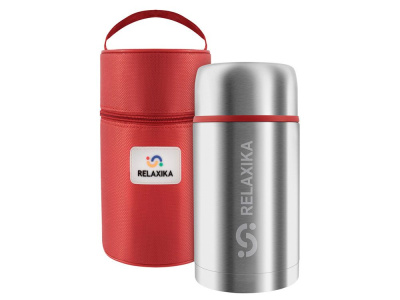 Термос для еды Relaxika 301 в чехле, 1200 мл, стальной , размер 1200 мл
