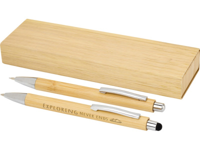 Oblys набор из бамбуковой шариковой ручки и механического карандаша - Натуральный