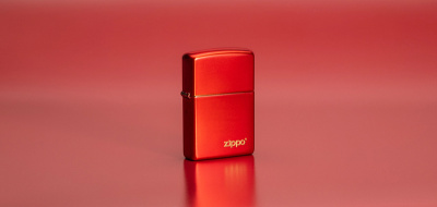 Зажигалка ZIPPO Classic с покрытием Metallic Red, латунь/сталь, красная, матовая, 38x13x57 мм