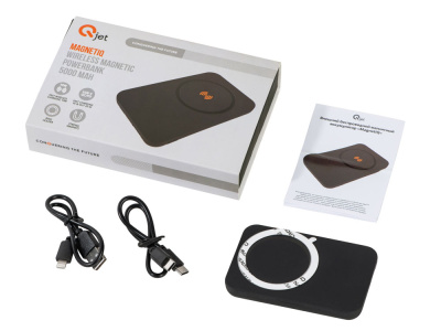 Магнитный беспроводной внешний аккумулятор MagnetIQ, 5000 mah, 10 W, черный (Р)