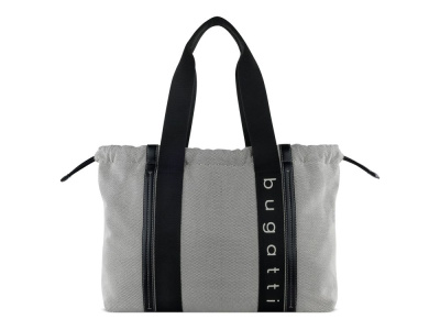 Сумка-шоппер женская BUGATTI АМБРА | AMBRA, серо-черный цвет, хлопок/полиэстер, 45х10х34 см