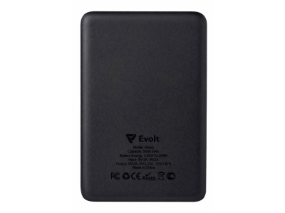 Внешний аккумулятор с QC/PD Шарп, 5000 мАч, черный