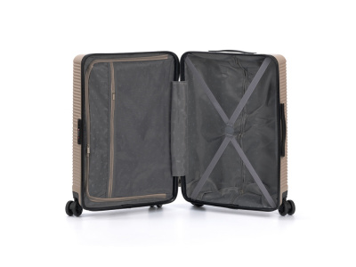 Чемодан TORBER ЭЛЬТОН, песочный, ABS-пластик, 41 х 28 х 68 см, 64 л , размер M