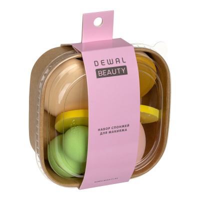 Набор спонжей Dewal Beauty для макияжа,6 шт, разноцветные