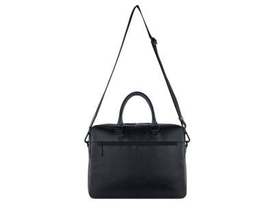 Портфель мужской BUGATTI КЛАРК | CLARK, чёрный, воловья кожа/полиэстер, 40х9,5х29 см, 10 л