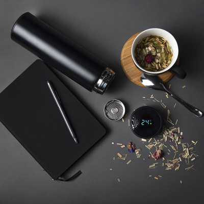 Термос THERMO с ситечком и индикатором температуры, 500 мл; нержавеющая сталь