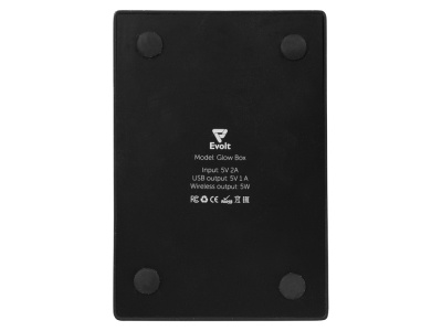 Беспроводная зарядка-подставка с подсветкой Glow box, черный (Р)