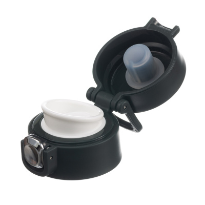 Термокружка Stinger, 0,42 л, сталь/пластик/силикон, чёрный, 6,5 x 7,5 x 21,9 см