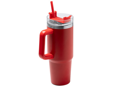 Термокружка Крэнстон с двойными стенками из переработанной нержавеющей стали, красный