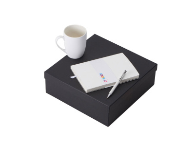 Подарочный набор с блокнотом С1, металлической ручкой и кружкой, белый , размер гибкая обложка