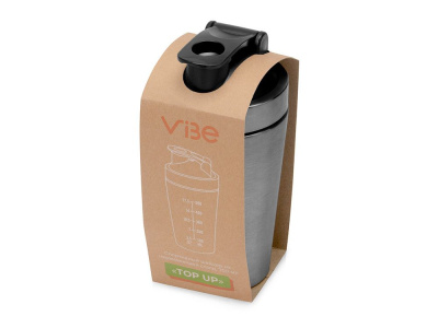 Спортивный шейкер из нержавеющей стали Top Up, 500 мл, серебристый