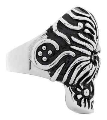Кольцо ZIPPO, серебристое, в форме черепа, нержавеющая сталь, диаметр 22,3 мм