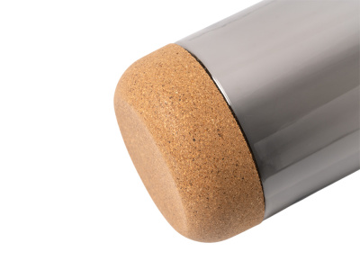 Бутылка Basti с пластиковым корпусом и пробковым дном, черный