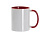 Кружка для сублимации, 330 мл, d=82 мм, стандарт А, белая, красная внутри, красная ручка