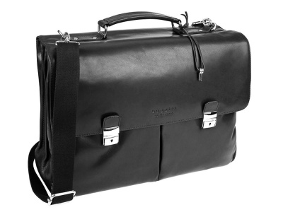 Портфель BUGATTI РОМАНО | ROMANO 15'', чёрный, натуральная воловья кожа, 43х13х32 см