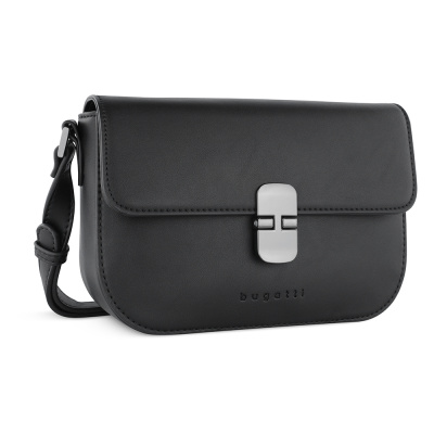 Сумка женская BUGATTI НЕЛА | NELA, черная, полиуретан, 22х8х15,5 см