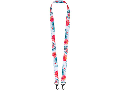 Ланъярд 2 см под сублимацию с 2-мя карабинами, черный