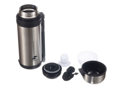 Термос Stinger, 1,5 л, широкий с ручкой, нержавеющая сталь, серебристый, 12,2 x 10,5 x 30,9 см , размер 1500 мл