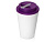 Пластиковый стакан Take away с двойными стенками и крышкой с силиконовым клапаном, 350 мл, белый/фиолетовый