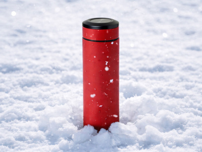 Вакуумный термос Vacuum Flask C1, soft touch, 420мл, красный