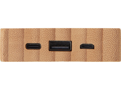 Внешний аккумулятор с подсветкой лого и солнечной панелью Reedia S1, 10000 mAh, бамбук, черный