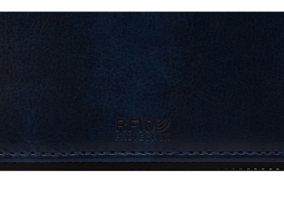 Бизнес-блокнот на молнии А5 Fabrizio с RFID защитой и ручкой, синий