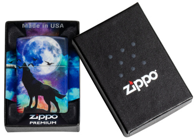 Зажигалка ZIPPO Wolf Design с покрытием 540 Matte, латунь/сталь, разноцветная, матовая, 38x13x57 мм