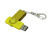 Флешка промо поворотный механизм, с однотонным металлическим клипом, 8 Гб, желтый , размер 8Gb