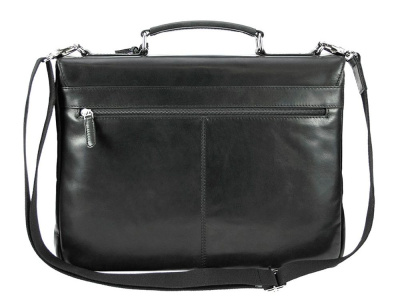 Портфель BUGATTI РОМАНО | ROMANO 15'', чёрный, натуральная воловья кожа, 40х12х30 см