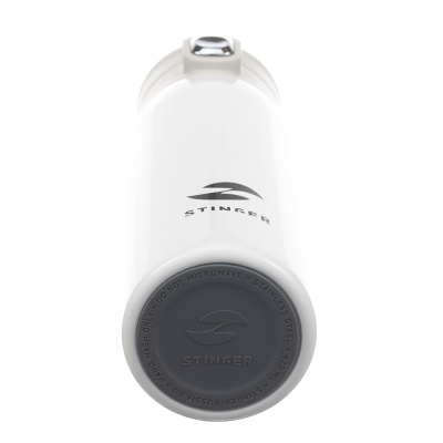 Термокружка Stinger, 0,42 л, сталь/пластик/силикон, белый, 6,5 x 7,5 x 21,9 см