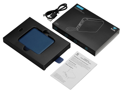 Внешний аккумулятор со встроенным кабелем USB-C Дэнси, 5000 мАч, темно-синий