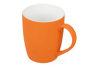 Подарочный набор c блокнотом C1, ручкой и кружкой, оранжевый , размер гибкая обложка