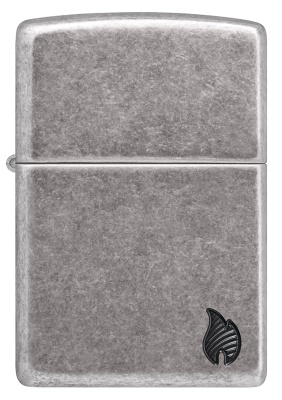 Зажигалка ZIPPO Armor® Flame c покрытием Antique Silver, латунь/сталь, серебристая, 38x13x57 мм