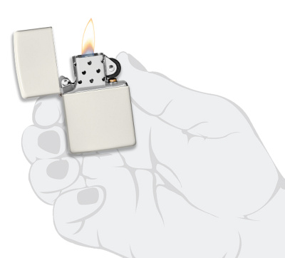 Зажигалка ZIPPO Classic с покрытием Glow In The Dark, латунь/сталь, белая, матовая, 38x13x57 мм